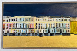 Prussian Blue With Gold Leaf Panorama
