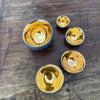 Black Porcelain and Gold set of 5 Miniature Bowls