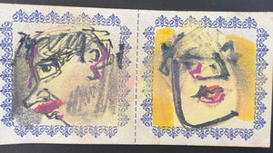 Pair Of Original Artwork on Letterpress Label 243