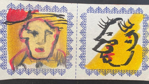 Pair Of Original Artwork on Letterpress label 267