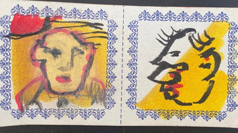 Pair Of Original Artwork on Letterpress label 267