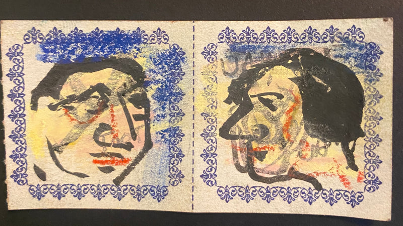 Pair Of Original Artwork on Letterpress Label 364