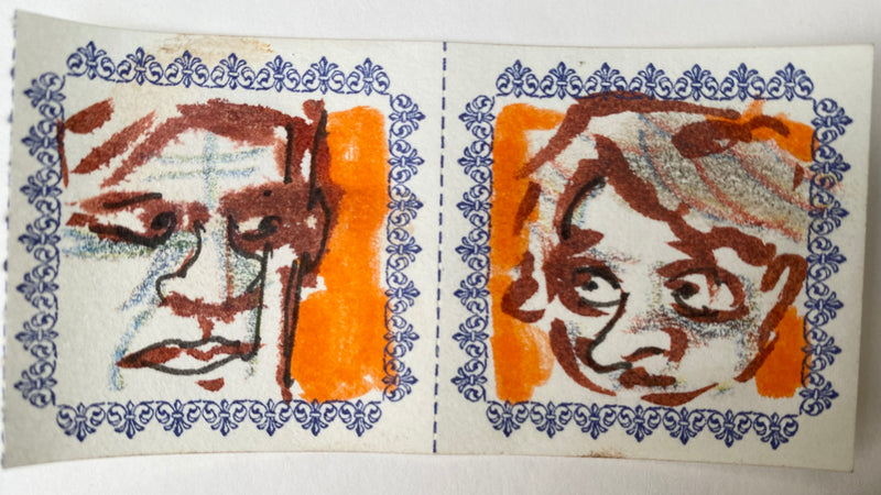 Pair Of Original Artwork on Letterpress Label 7