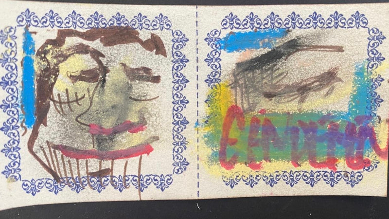 Pair Of Original Artwork on Letterpress Label 254