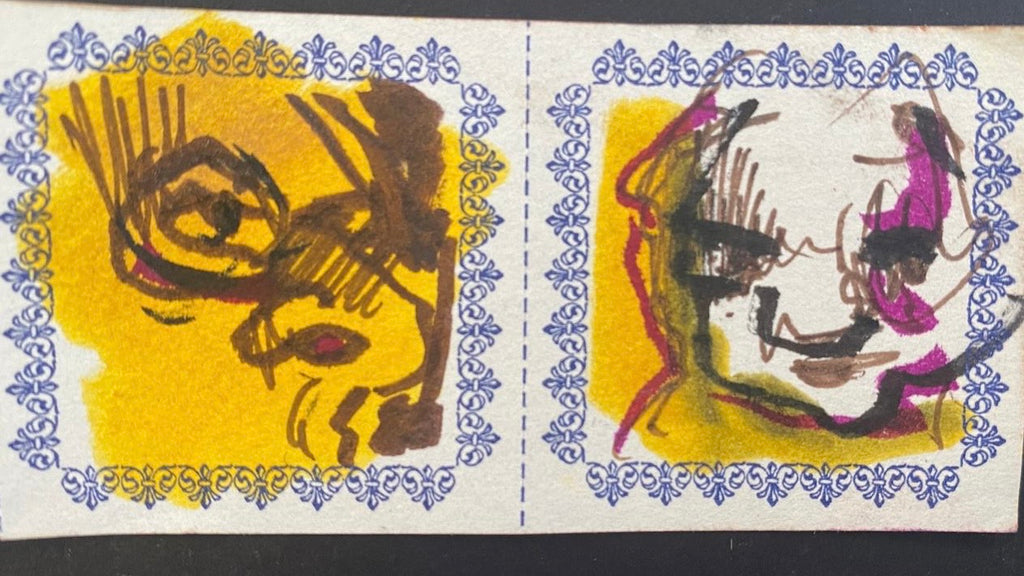 Pair Of Original Artwork on Letterpress label 258