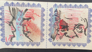 Pair Of Original Artwork on Letterpress label 262