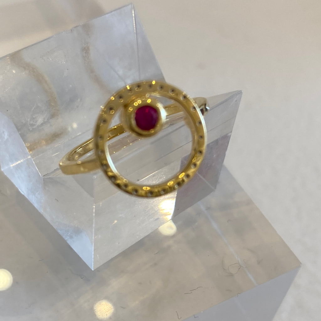 Gold Plated Belak with Ruby Ring