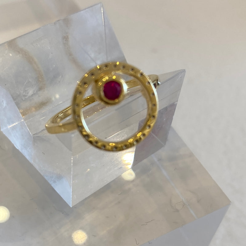 Gold Plated Belak with Ruby Ring