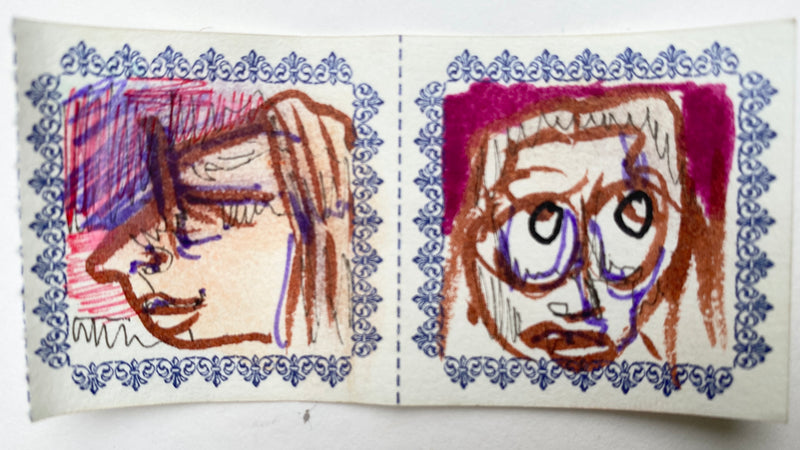 Pair Of Original Artwork on Letterpress Label 13