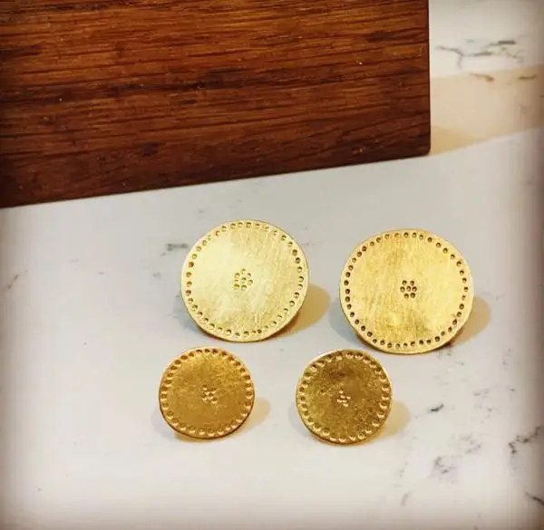 Belak Gold Plated Stud Earrings (Small)
