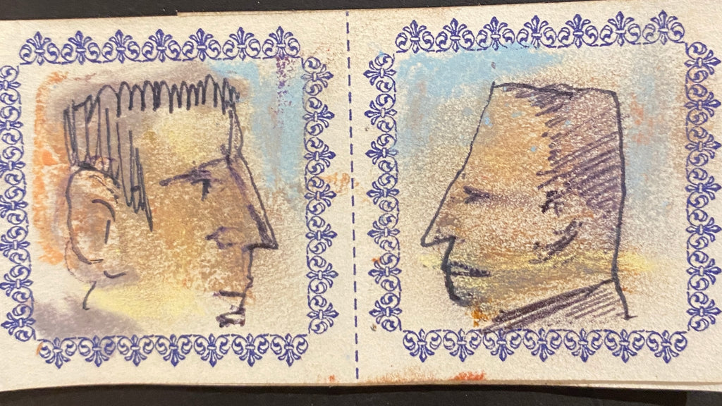 Pair Of Original Artwork on Letterpress label 421