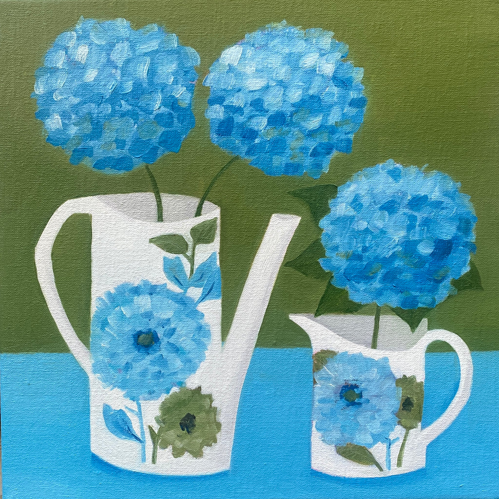Hydrangeas on Blue