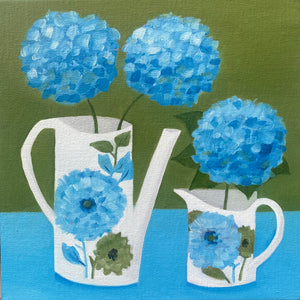 Hydrangeas on Blue