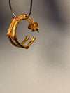 Gema Gold Earrings with Rubies abd Black Spinel