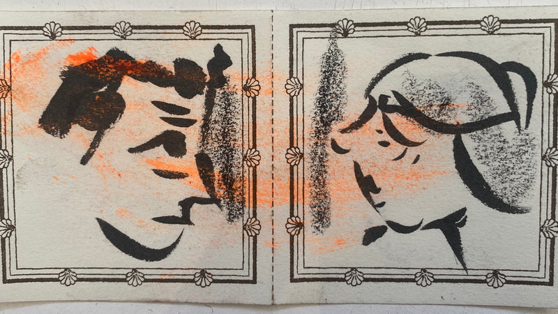 Pair Of Original Artworks on Medium Letterpress Label 401