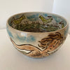 Large bowl with men and birds