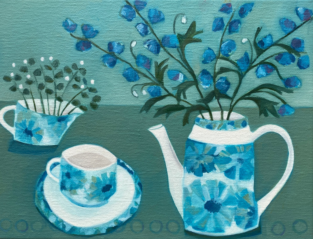 Delphiniums on Bluey Green