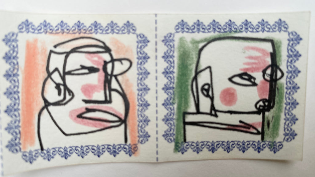 Pair Of Original Artwork on Letterpress Label 8