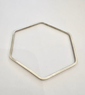 Silver Hexagon Bangle