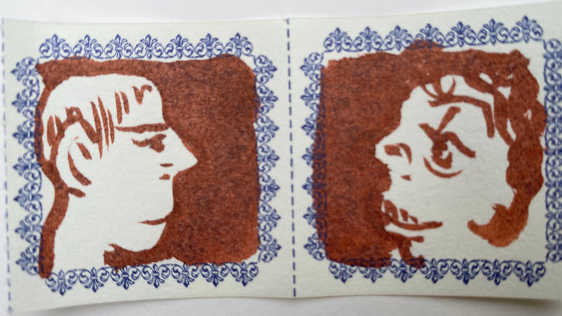 Pair Of Original Artwork on Letterpress Label 15