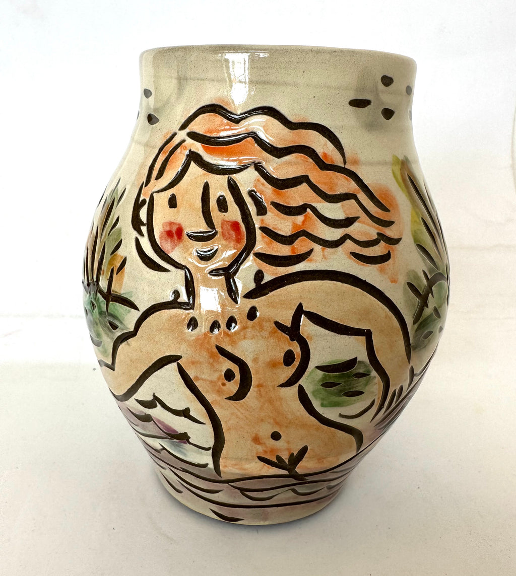 Small Vase with Wild Swimmers