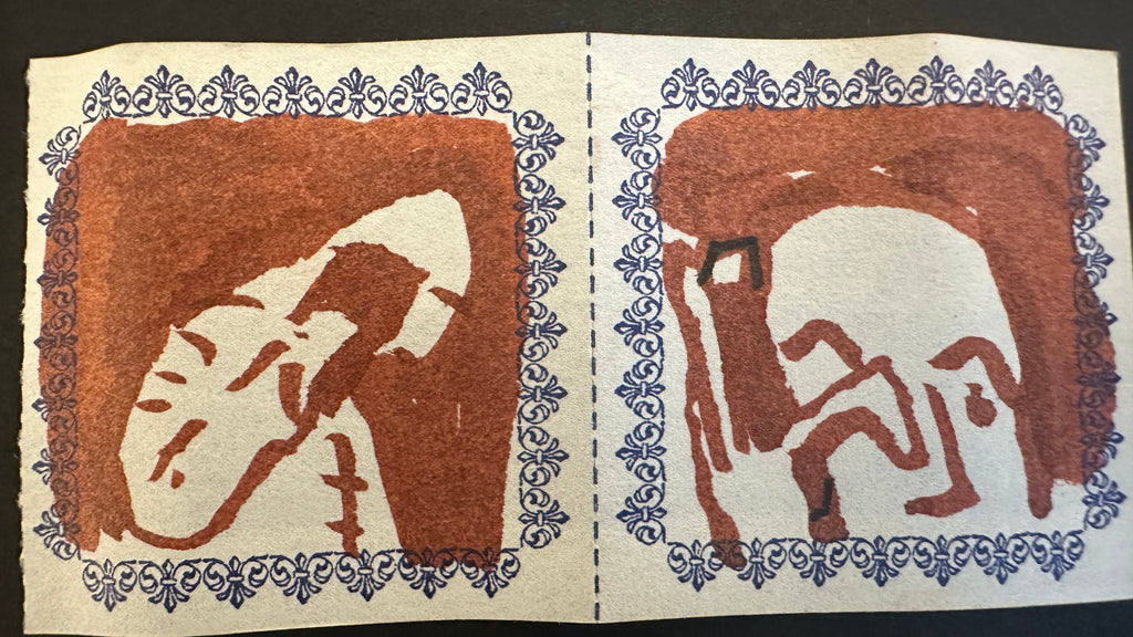 Pair Of Original Artwork on Letterpress Label 93