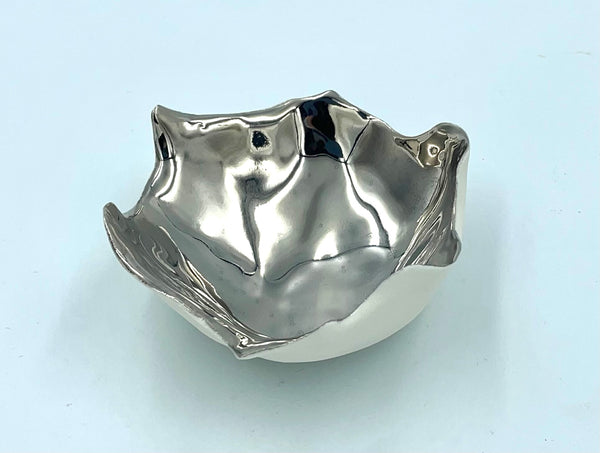 Porcelain and Platinum Large Round Bowl