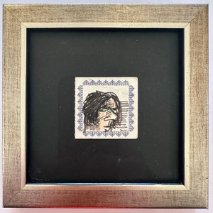Framed Original Artwork On Letterpress Label 1034