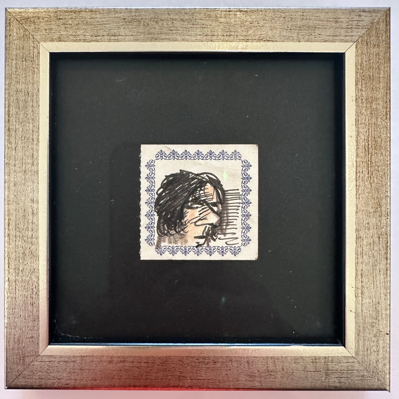 Framed Original Artwork On Letterpress Label 1034