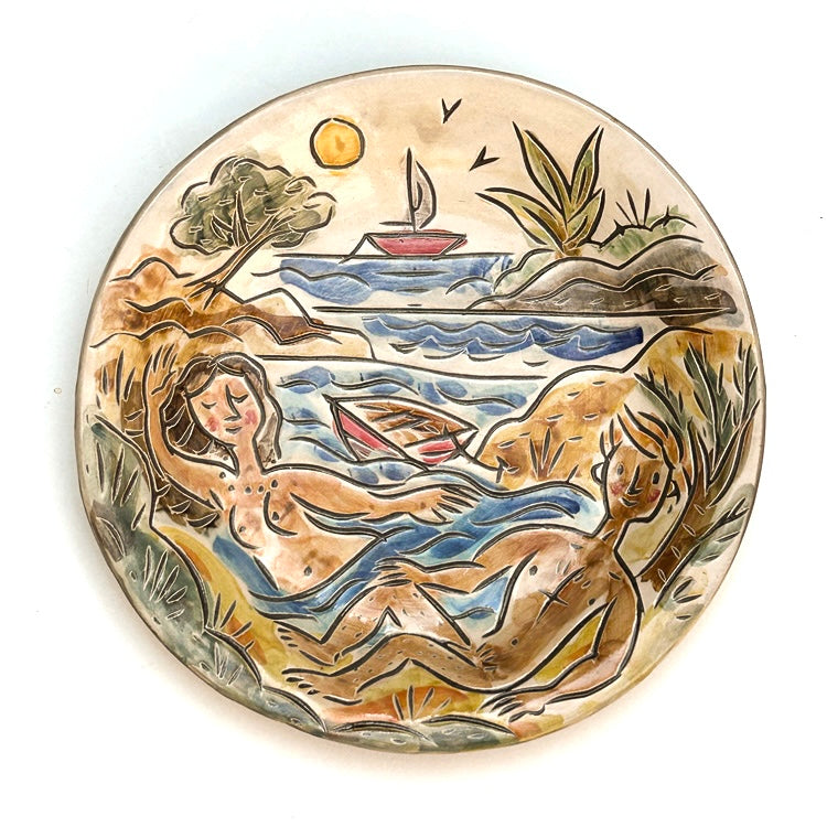 Wall Plate With Bathers