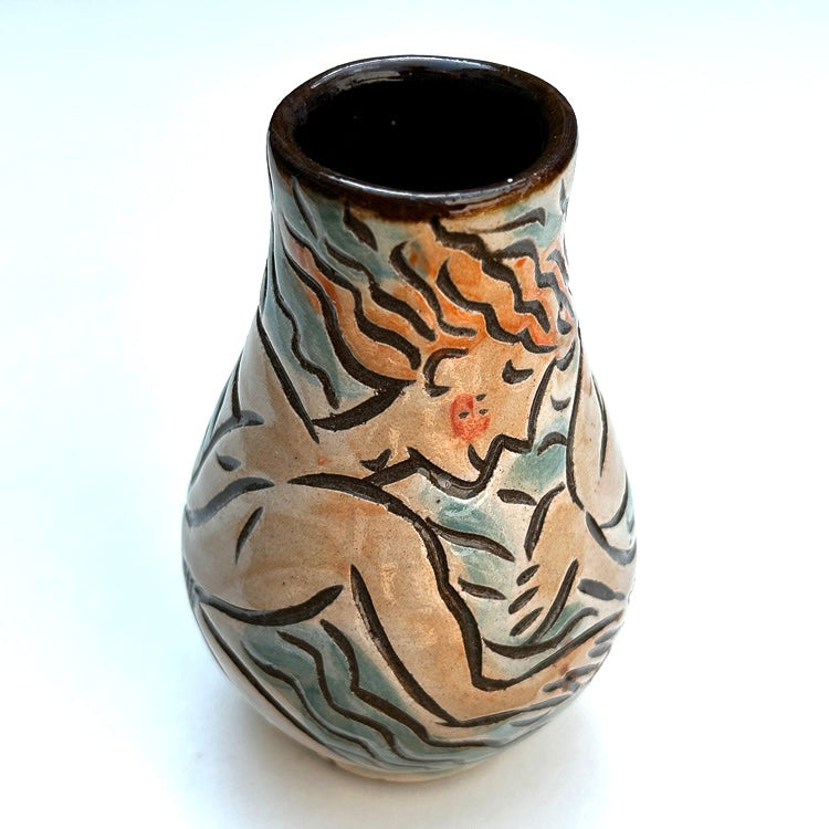 Bud Vase Turquoise Stripe