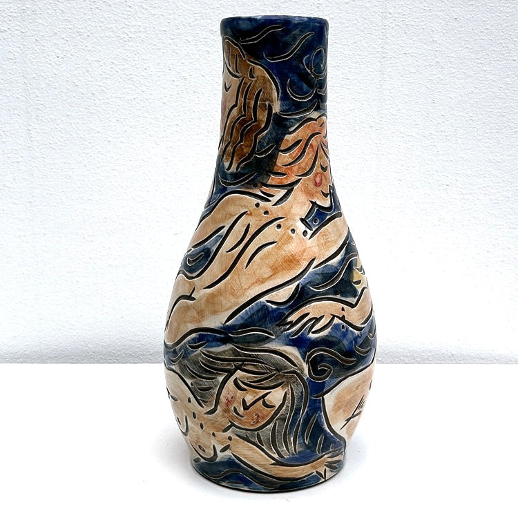 Tall Dark Blue Vase