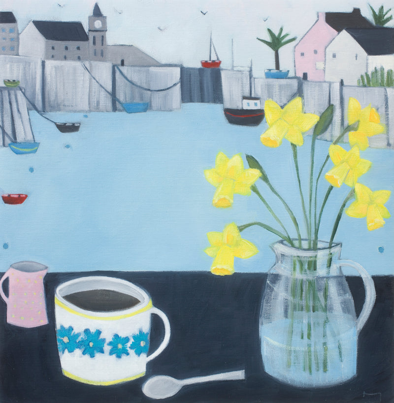 Coffee and Daffs on a Cornish afternoon