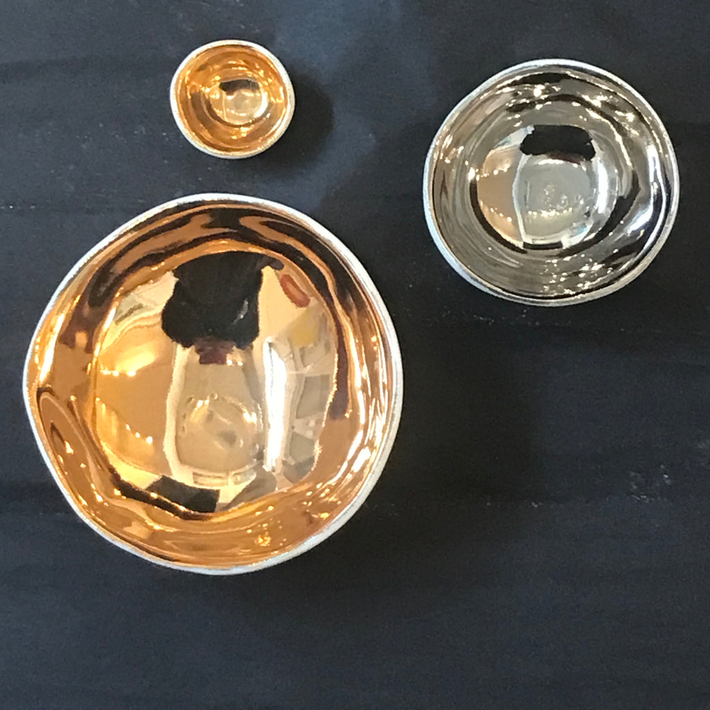Trio - Two Gold One Platinum Inset Miniature Bowls