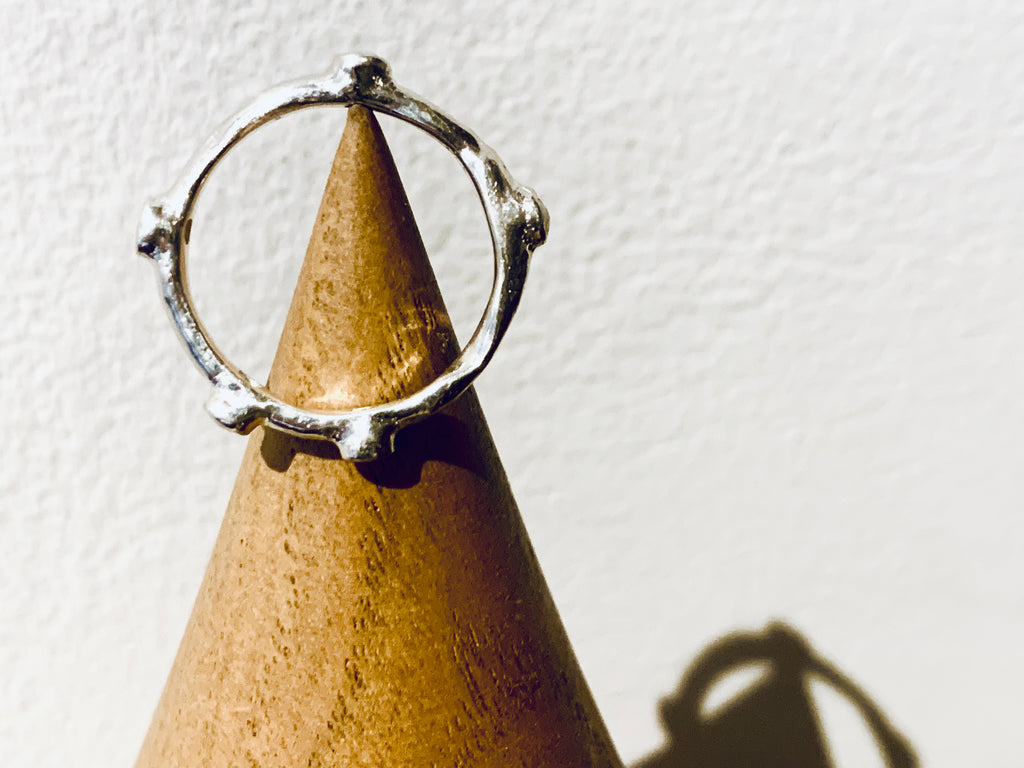 Silver 5 pearl Ring