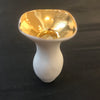Miniature White Porcelain And Gold Vase.