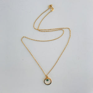 Gold Plated Belak with Emerald Pendant