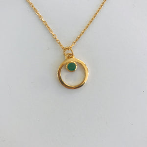 Gold Plated Belak with Emerald Pendant