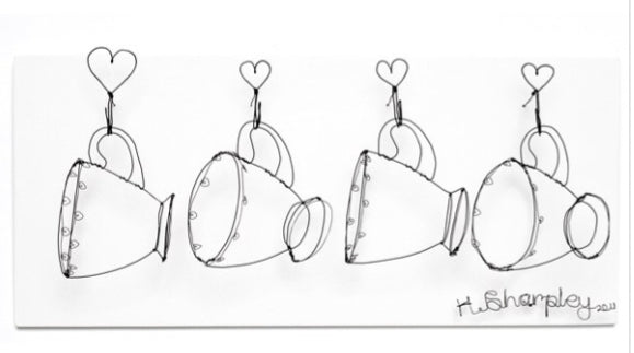Four Lovely Cups & Hooks