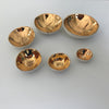 White Porcelain and Gold set of 6 Miniature Bowls