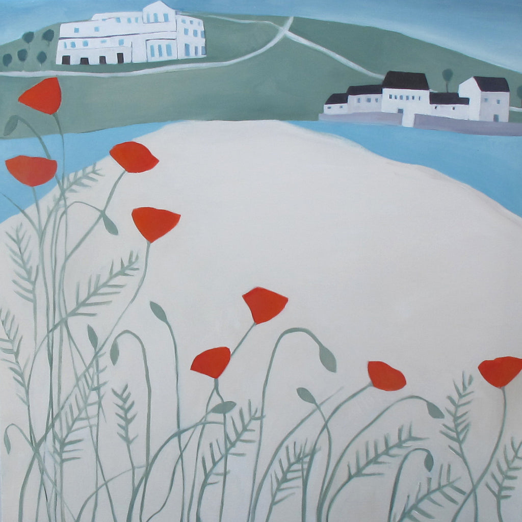 Burgh Island Poppies Oil Painting