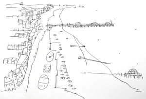 Original contemporary line drawing of Brighton's i360 by Katty McMurray