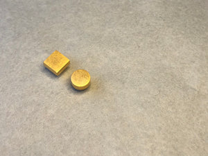 Circle + Square gold vermeil  earrings