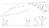 Original contemporary line drawing of West Wittering, Sussex by Katty McMurray