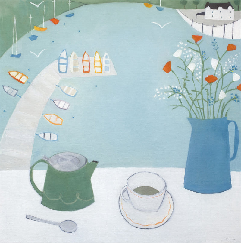 Tea By The Quay Oil Painting