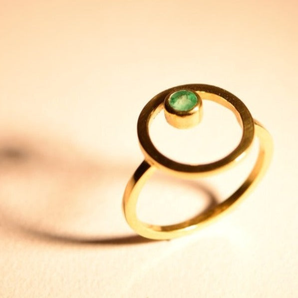 Gold Plated Belak with Emerald Ring