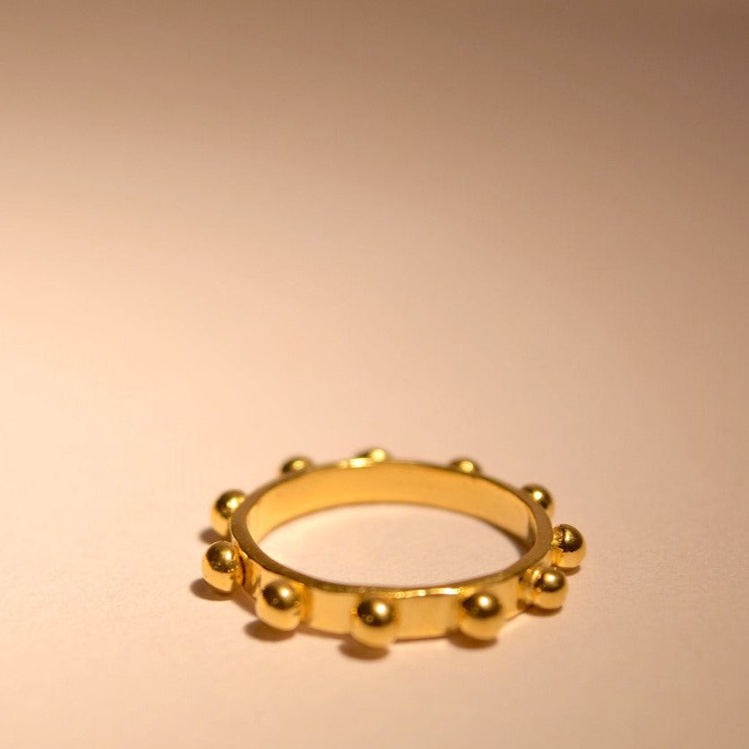 Gold plated Studded Ring